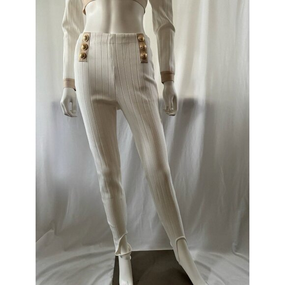 Women's Suit Matching Set 2 Pieces Jacket + Pants Back Zip White Size M - Picture 4 of 8